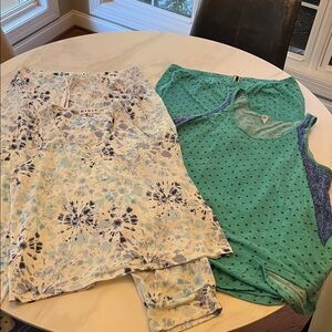 New Directions Blue and Green Pajama Set